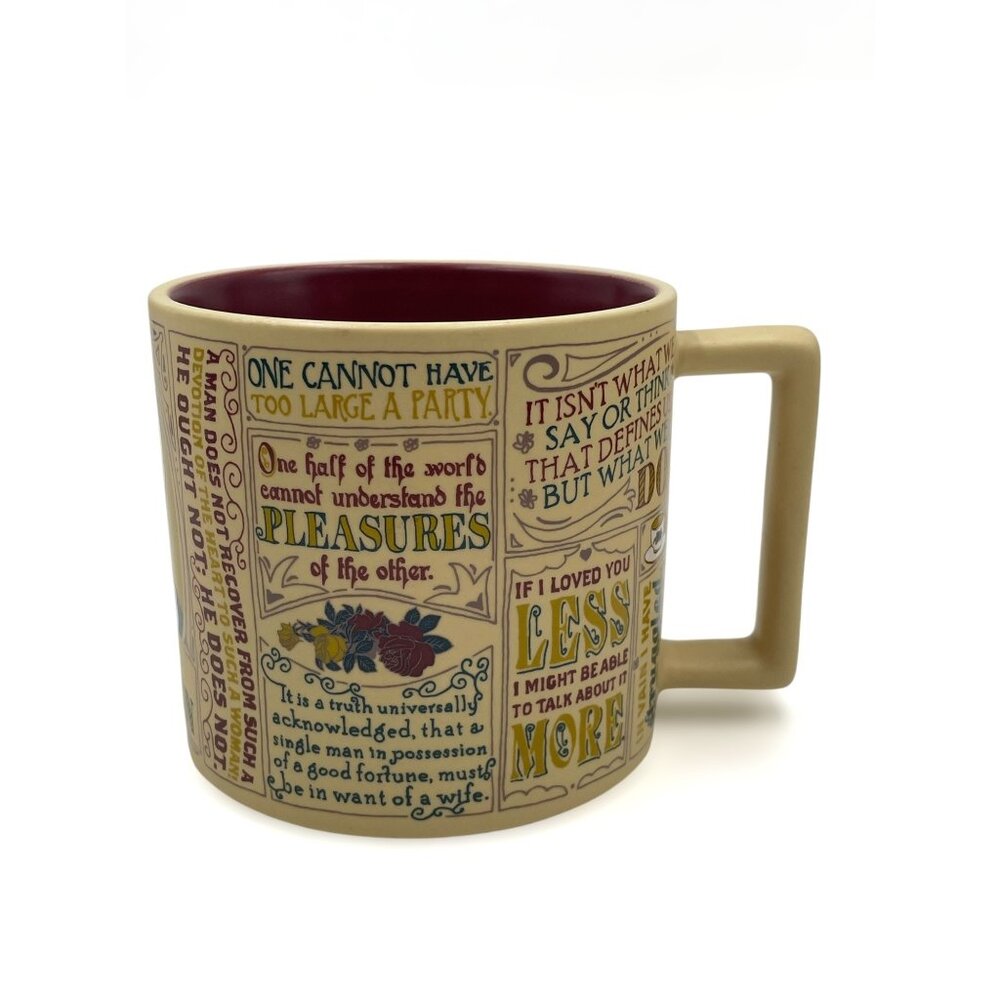Jane Austen Quotes Unemployed Philosophers Guild 16 Oz Coffee Mug Cup #1443 2014 - Picture 5 of 10